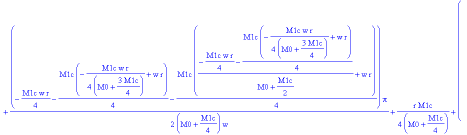 0, -1/8*M1c*r/(M0+3/4*M1c)*Pi, -1/8*M1c*r/(M0+3/4*M1c)*Pi+1/2*(-1/4*M1c*w*r-1/4*M1c*(-1/4*M1c*w*r/(M0+3/4*M1c)+w*r))/(M0+1/2*M1c)*Pi/w, -1/8*M1c*r/(M0+3/4*M1c)*Pi+1/2*(-1/4*M1c*w*r-1/4*M1c*(-1/4*M1c*w*...