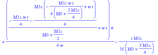 0, 1/2*r*Pi, 1/2*r*Pi-1/16*M1c*r/(M0+3/4*M1c)*Pi+1/4*(-1/4*M1c*w*r/(M0+3/4*M1c)+w*r)*Pi/w, 1/2*r*Pi-1/12*M1c*r/(M0+3/4*M1c)*Pi+1/3*(-1/4*M1c*w*r/(M0+3/4*M1c)+w*r)*Pi/w+1/6*(-1/4*M1c*w*r-1/4*M1c*(-1/4*M...