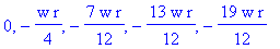 0, -1/4*w*r, -7/12*w*r, -13/12*w*r, -19/12*w*r